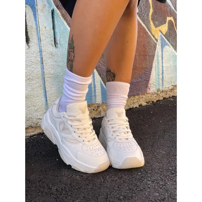 Women Ghosted White Blonde Sneakers Windsor Smith Platform Sneakers