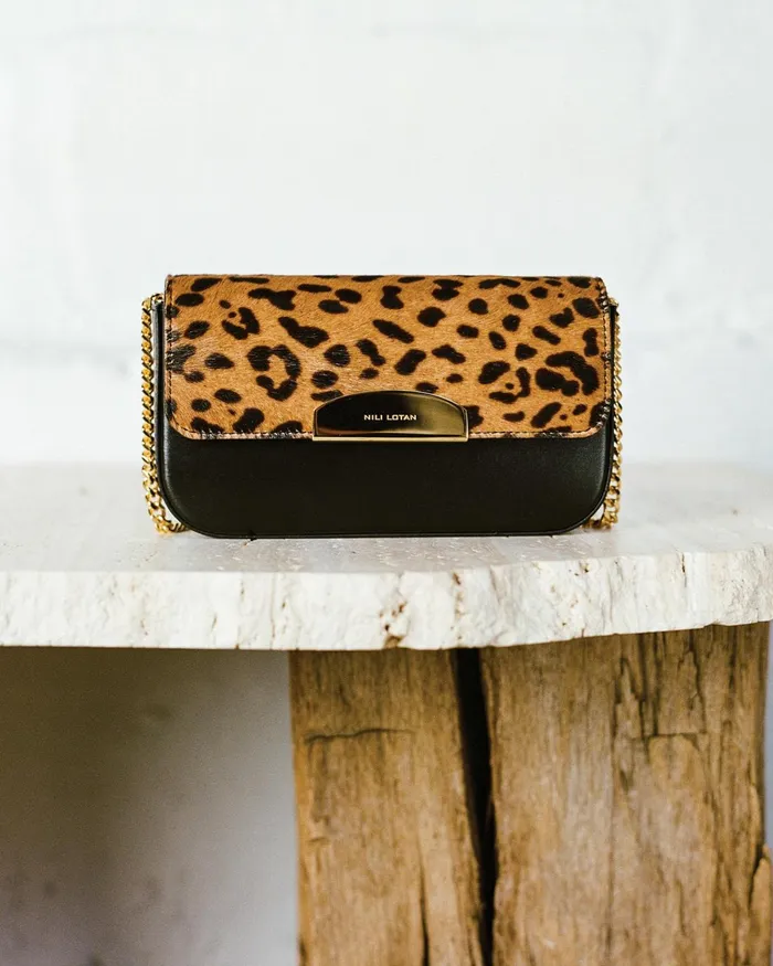 Women Handbags Nili Lotan LE MIA CHAIN BAG Leopard Print
