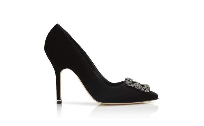 Women Hangisi Manolo Blahnik HANGISI VELVET Black Velvet Jewel Buckle Pumps Women Hangisi Manolo Blahnik HANGISI VELVET Black Velvet Jewel Buckle Pumps