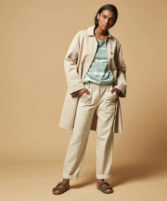 Women Hartford Jackets and Coats Vibrio Coat In Sand Cotton Canvas