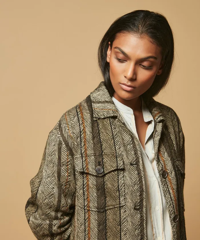 Women Hartford Jackets and Coats Voltige Herringbone Jacket
