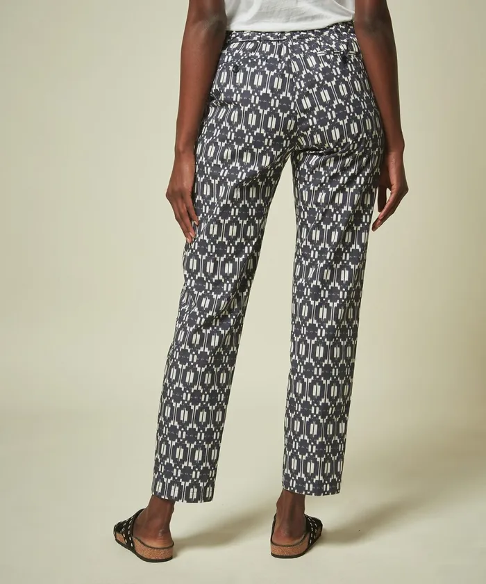 Women Hartford Pants Paolo Pants With Navy Ethnic Print