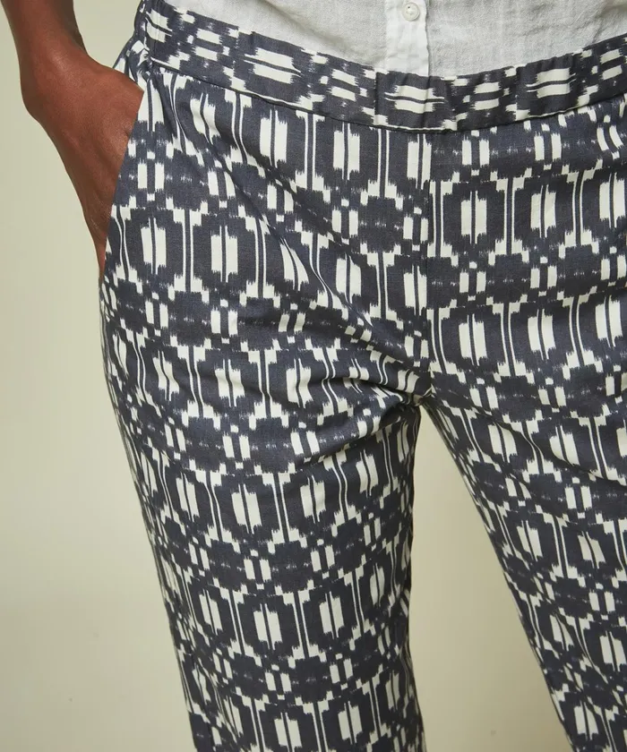 Women Hartford Pants Paolo Pants With Navy Ethnic Print