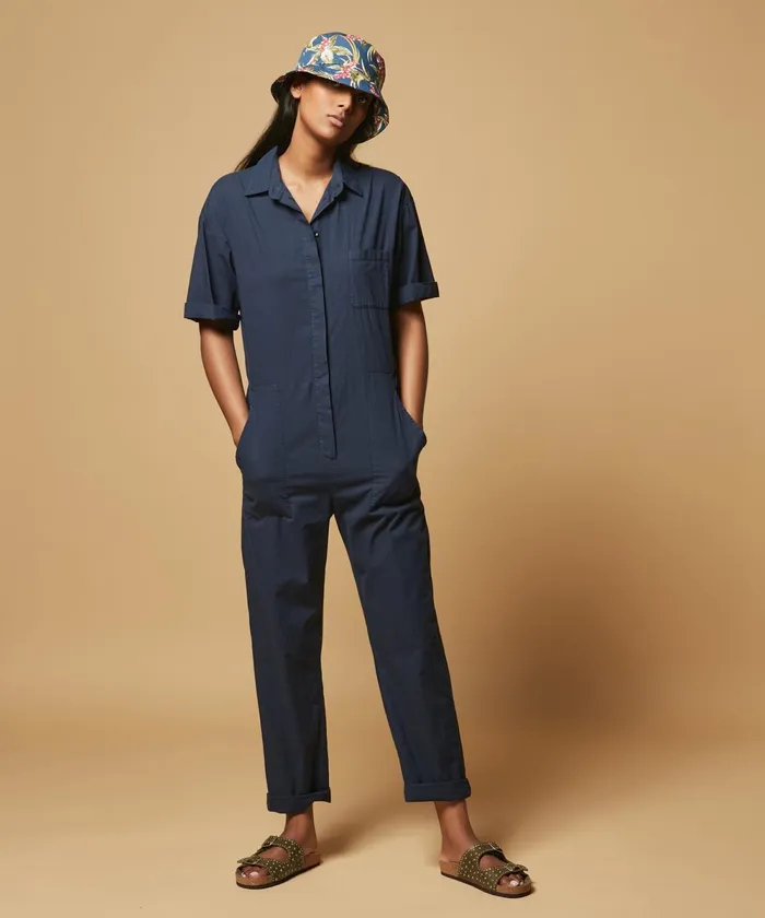 Women Hartford Pants Pepa Jumpsuit Navy Cotton Voile