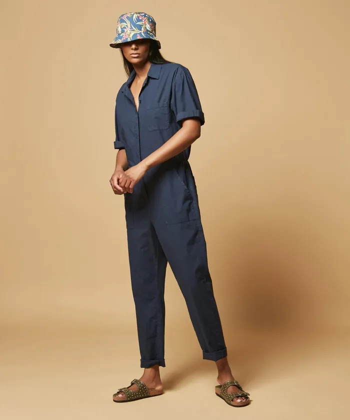 Women Hartford Pants Pepa Jumpsuit Navy Cotton Voile