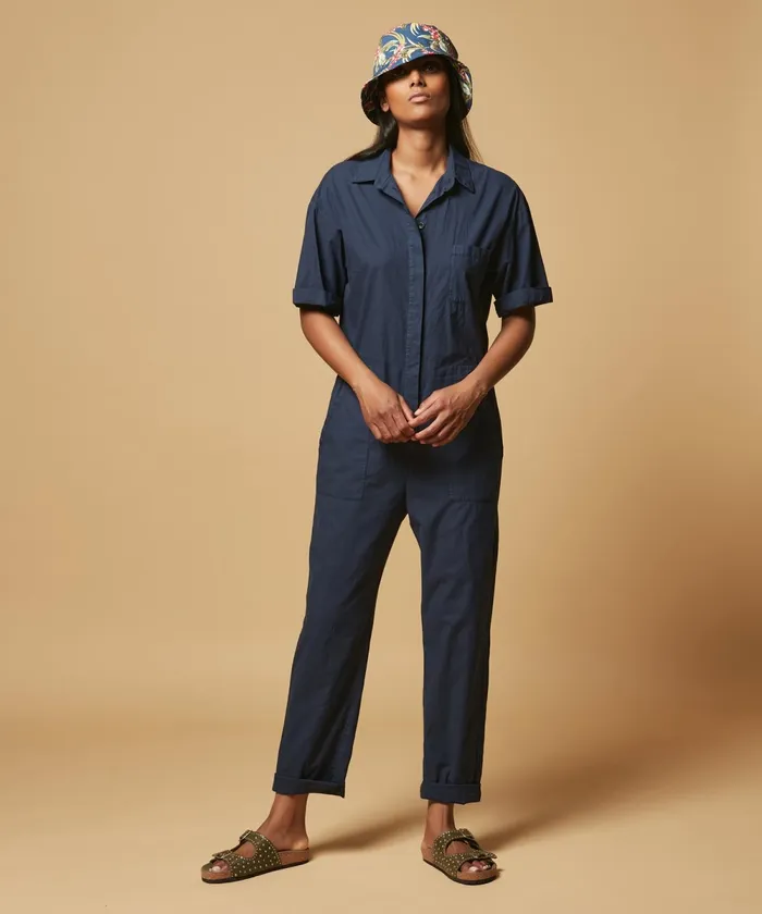 Women Hartford Pants Pepa Jumpsuit Navy Cotton Voile
