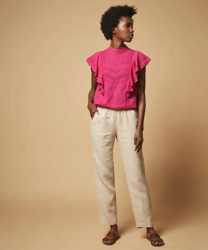 Women Hartford Pants Sand Linen Pirouette Pants