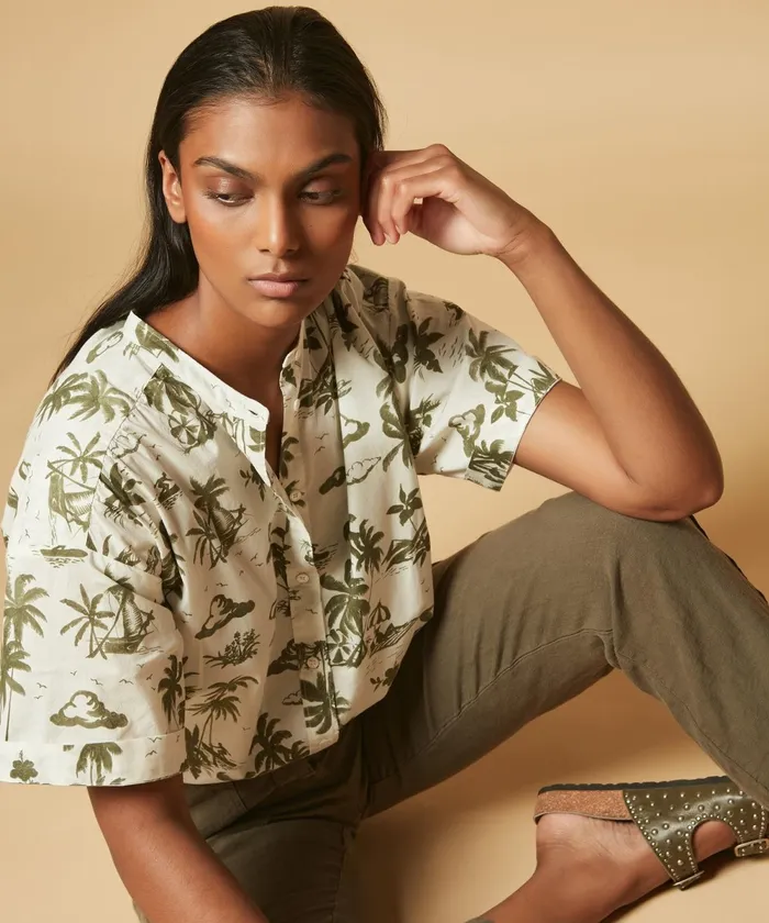 Women Hartford Shirts and Tops Army Hawaii Printed Calix Shirt