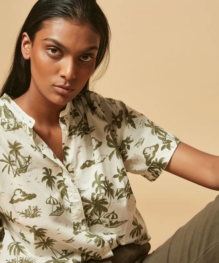 Women Hartford Shirts and Tops Army Hawaii Printed Calix Shirt