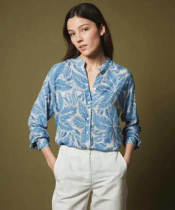 Women Hartford Shirts and Tops Cobalt Palm Leaves Cristal Shirt