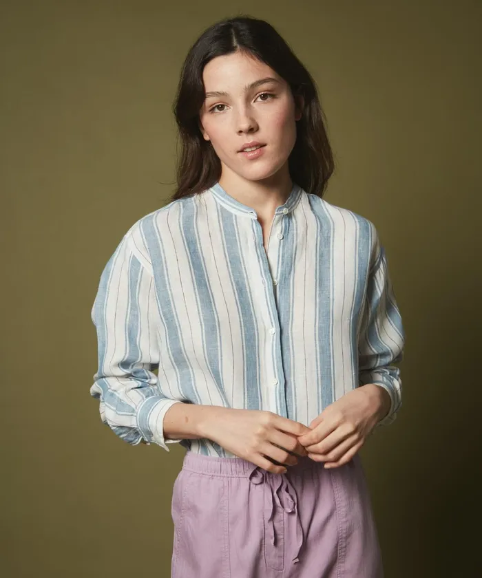 Women Hartford Shirts and Tops Light Blue Striped Cristal Shirt