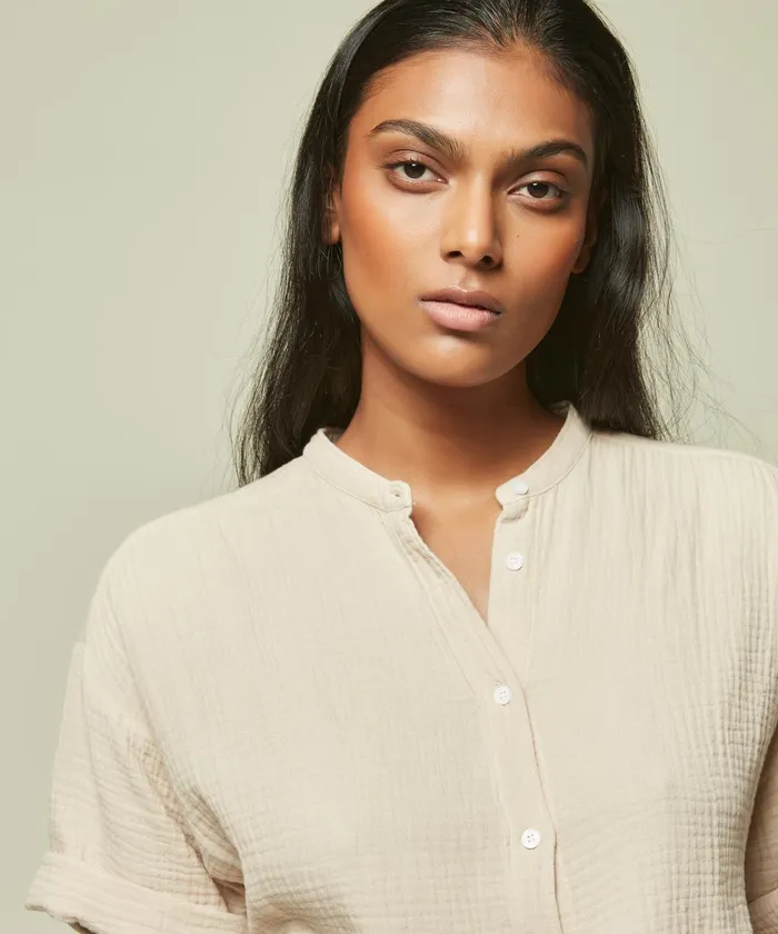 Women Hartford Shirts and Tops Sand Double Cotton Gauze Calix Shirt