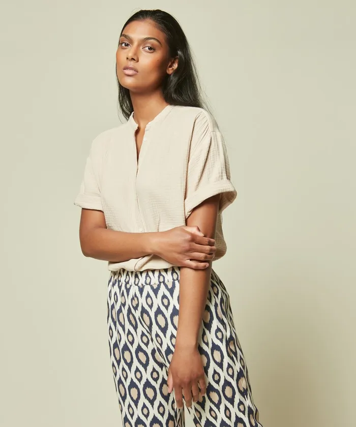 Women Hartford Shirts and Tops Sand Double Cotton Gauze Calix Shirt