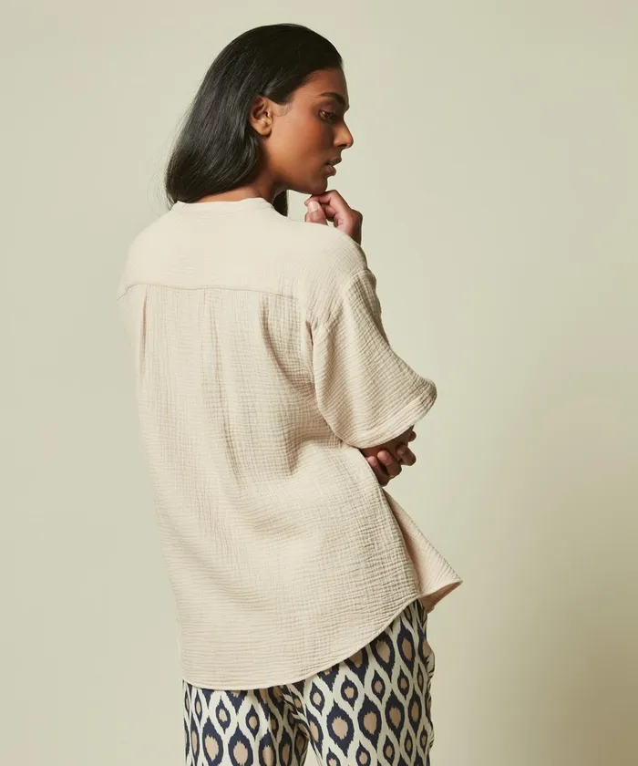 Women Hartford Shirts and Tops Sand Double Cotton Gauze Calix Shirt