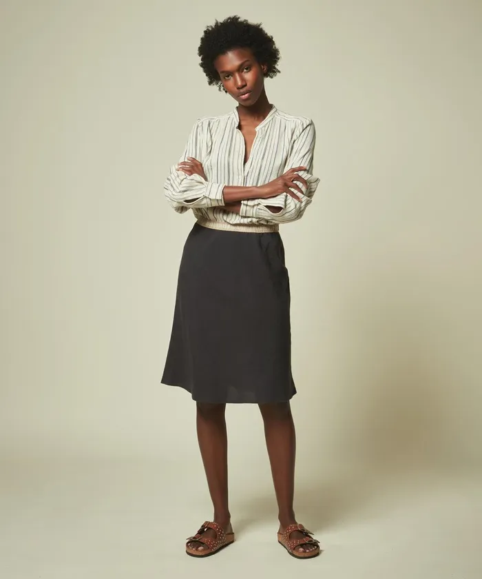Women Hartford Skirts and Shorts Graphite Linen Judith Skirt
