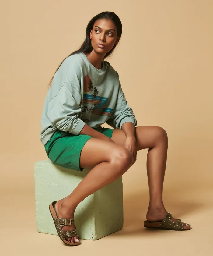 Women Hartford Skirts and Shorts Soho Green Shorts With Pleats