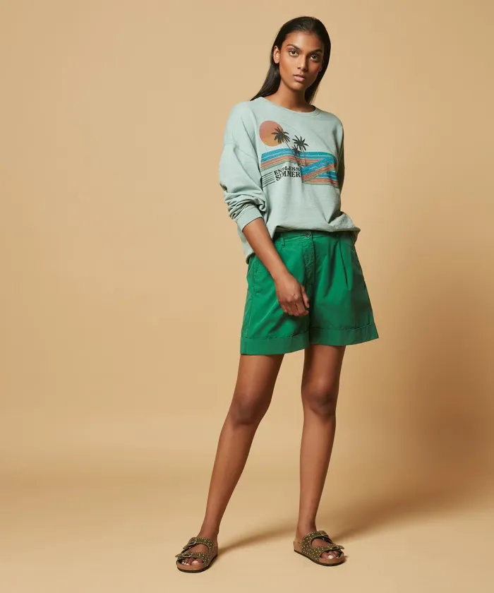 Women Hartford Skirts and Shorts Soho Green Shorts With Pleats