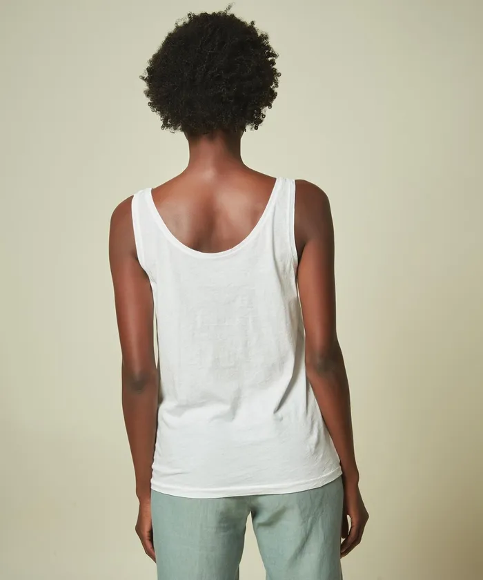 Women Hartford TShirts Double Fabric White Touch Tank Top
