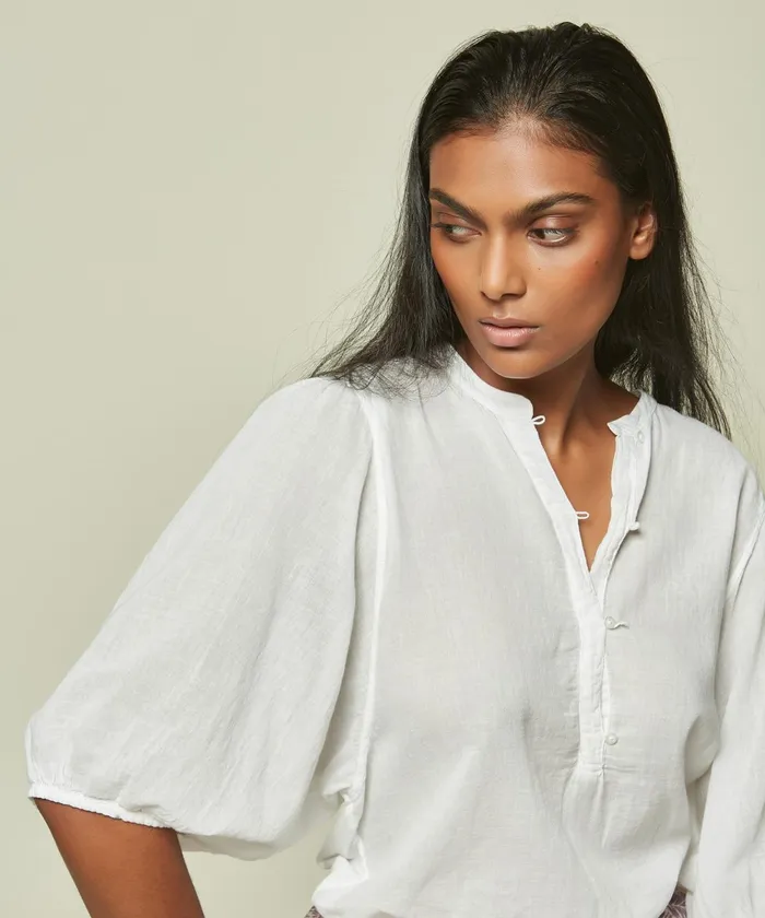 Women Hartford TShirts Double Fabric White Turette TShirt