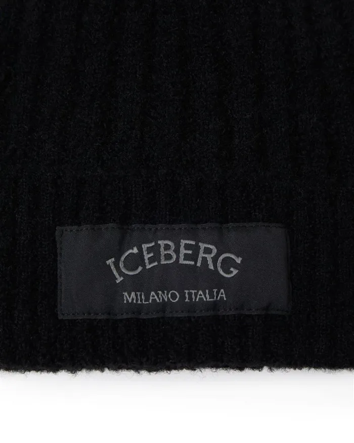 Women Hats And Scarves Iceberg Beanie With Iceberg Logo Women Hats And Scarves Iceberg Beanie With Iceberg Logo
