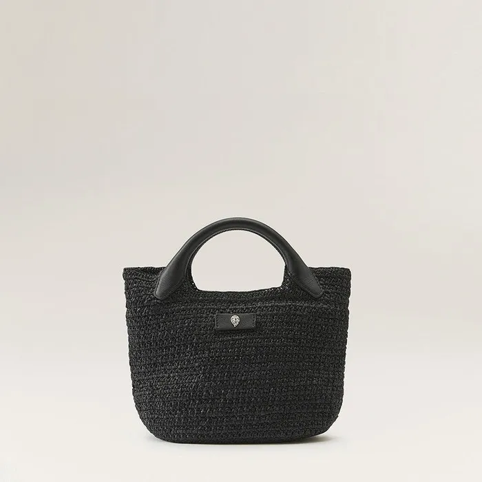 Women Helen Kaminski Mini Bags Cassia Mini Basket Bag Charcoal Black