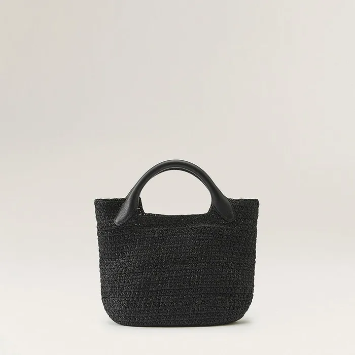 Women Helen Kaminski Mini Bags Cassia Mini Basket Bag Charcoal Black