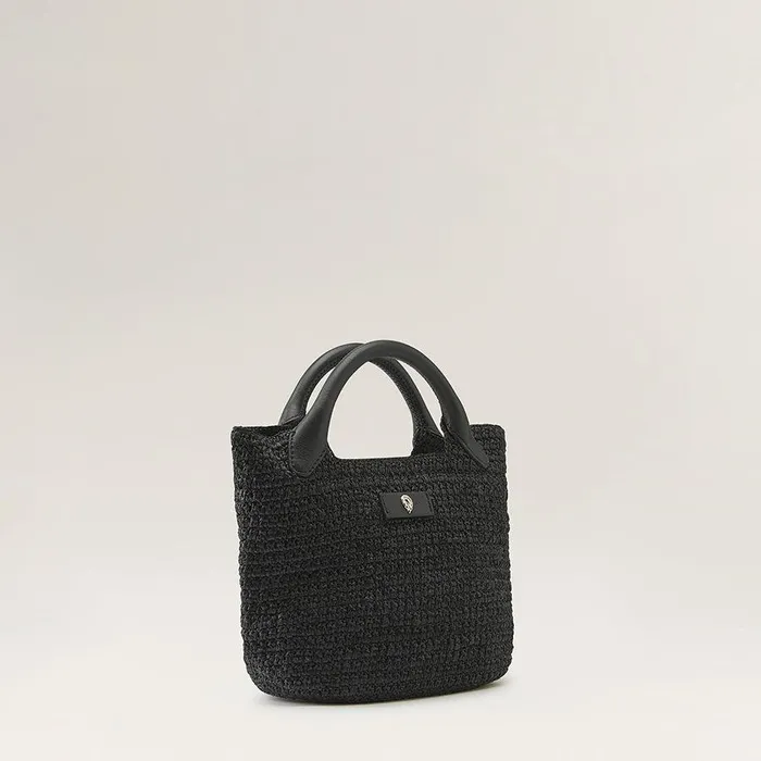 Women Helen Kaminski Mini Bags Cassia Mini Basket Bag Charcoal Black