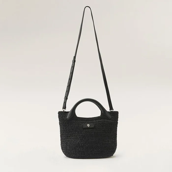 Women Helen Kaminski Mini Bags Cassia Mini Basket Bag Charcoal Black