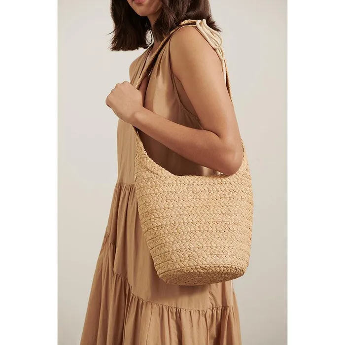 Women Helen Kaminski Shoulder Bags Camarillo S Bridle Natural Tan Raffia Bag Helen Kaminski