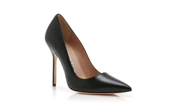 Women High Heels Manolo Blahnik BB CALF 115 Black Calf Leather Pointed Toe Pumps Women High Heels Manolo Blahnik BB CALF 115 Black Calf Leather Pointed Toe Pumps