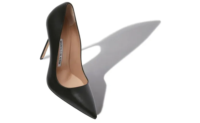 Women High Heels Manolo Blahnik BB CALF 115 Black Calf Leather Pointed Toe Pumps Women High Heels Manolo Blahnik BB CALF 115 Black Calf Leather Pointed Toe Pumps