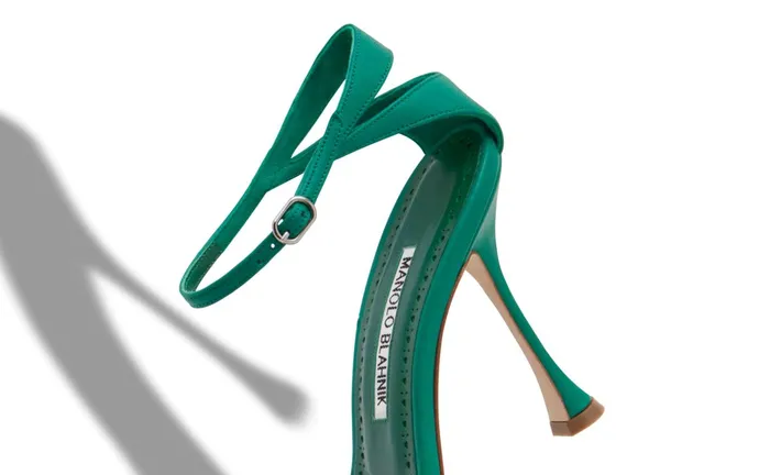 Women High Heels Manolo Blahnik CARACOL Green Nappa Leather Strappy Sandals Women High Heels Manolo Blahnik CARACOL Green Nappa Leather Strappy Sandals