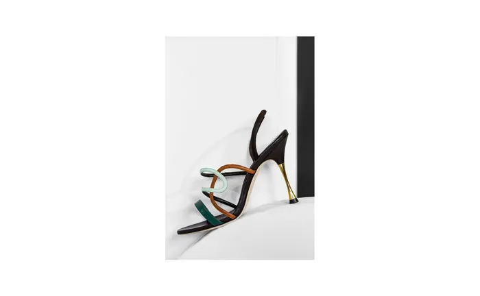 Women High Heels Manolo Blahnik LICENZATA Dark Brown Nappa Leather Strappy Sandals Women High Heels Manolo Blahnik LICENZATA Dark Brown Nappa Leather Strappy Sandals
