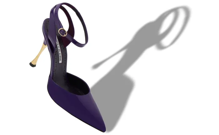 Women High Heels Manolo Blahnik PETA Purple Patent Pointed Toe Pumps Women High Heels Manolo Blahnik PETA Purple Patent Pointed Toe Pumps