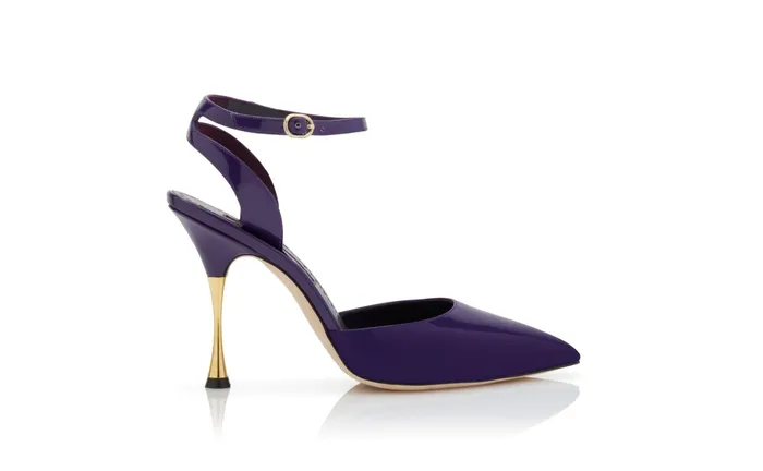 Women High Heels Manolo Blahnik PETA Purple Patent Pointed Toe Pumps Women High Heels Manolo Blahnik PETA Purple Patent Pointed Toe Pumps