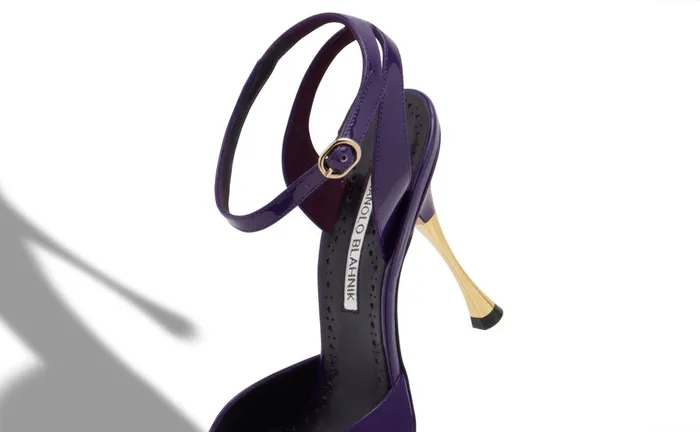 Women High Heels Manolo Blahnik PETA Purple Patent Pointed Toe Pumps Women High Heels Manolo Blahnik PETA Purple Patent Pointed Toe Pumps