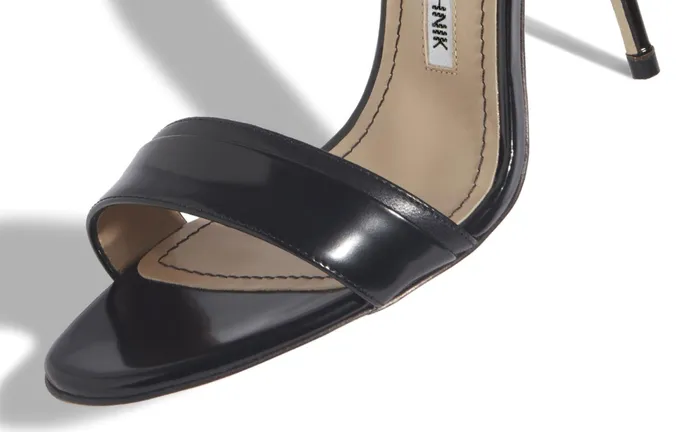 Women High Heels Manolo Blahnik SPEZIA Black Calf And Nappa Leather Ankle Strap Sandals Women High Heels Manolo Blahnik SPEZIA Black Calf And Nappa Leather Ankle Strap Sandals