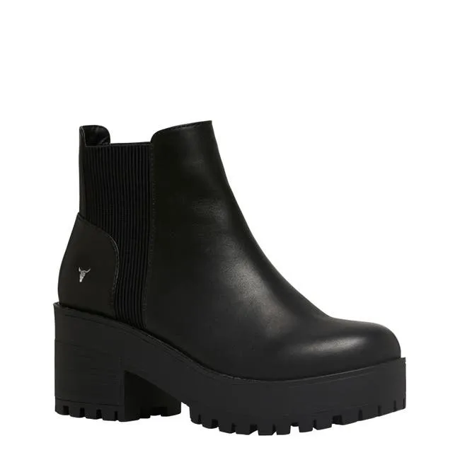 Women Icon Black Platform Boots Windsor Smith Platforms