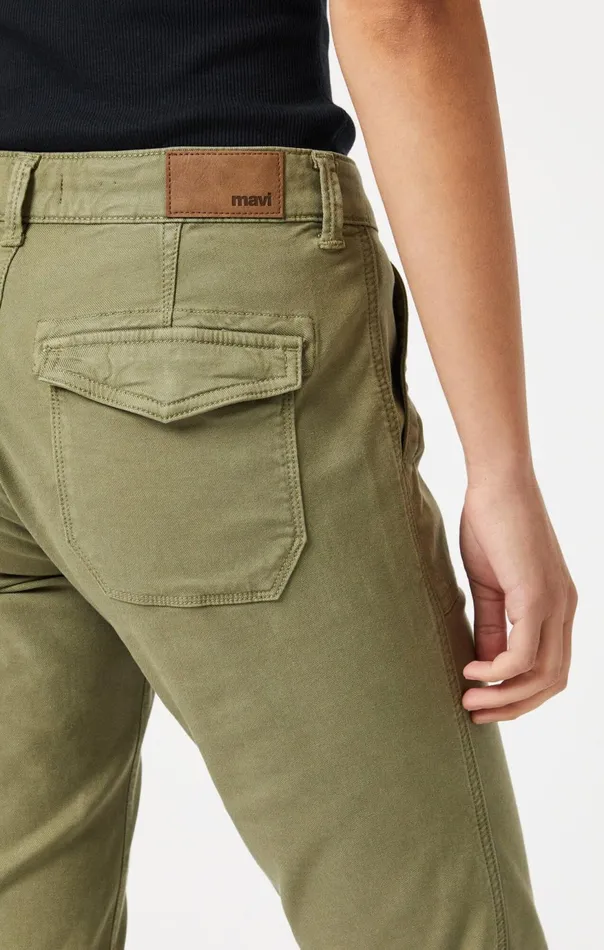 Women Ivy Slim Cargo In Green Luxe Twill Mavi Jeans Pants Women Ivy Slim Cargo In Green Luxe Twill Mavi Jeans Pants