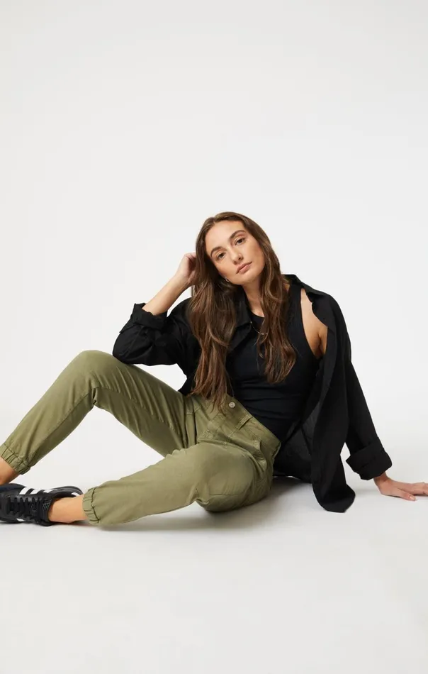 Women Ivy Slim Cargo In Green Luxe Twill Mavi Jeans Pants Women Ivy Slim Cargo In Green Luxe Twill Mavi Jeans Pants