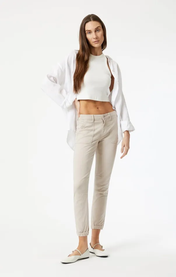 Women Ivy Slim Cargo In Grey Luxe Twill Mavi Jeans Pants
