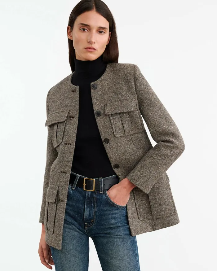 Women Jackets and Blazers Nili Lotan GABRIELLA JACKET Feather Grey Donagal