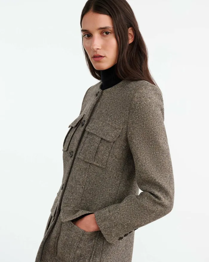 Women Jackets and Blazers Nili Lotan GABRIELLA JACKET Feather Grey Donagal