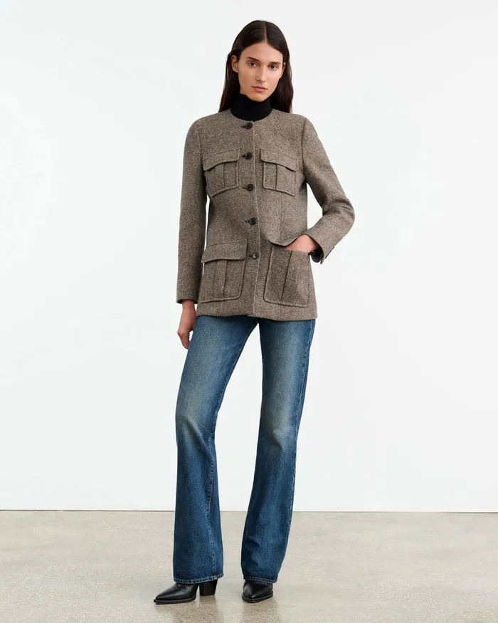 Women Jackets and Blazers Nili Lotan GABRIELLA JACKET Feather Grey Donagal
