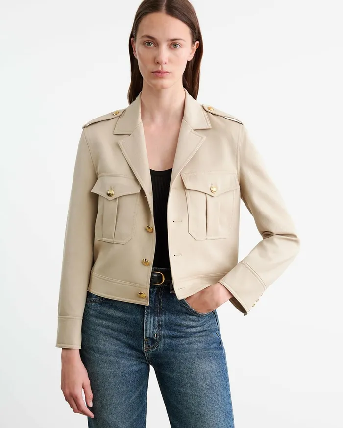 Women Jackets and Blazers Nili Lotan LISE JACKET Roosevelt Khaki