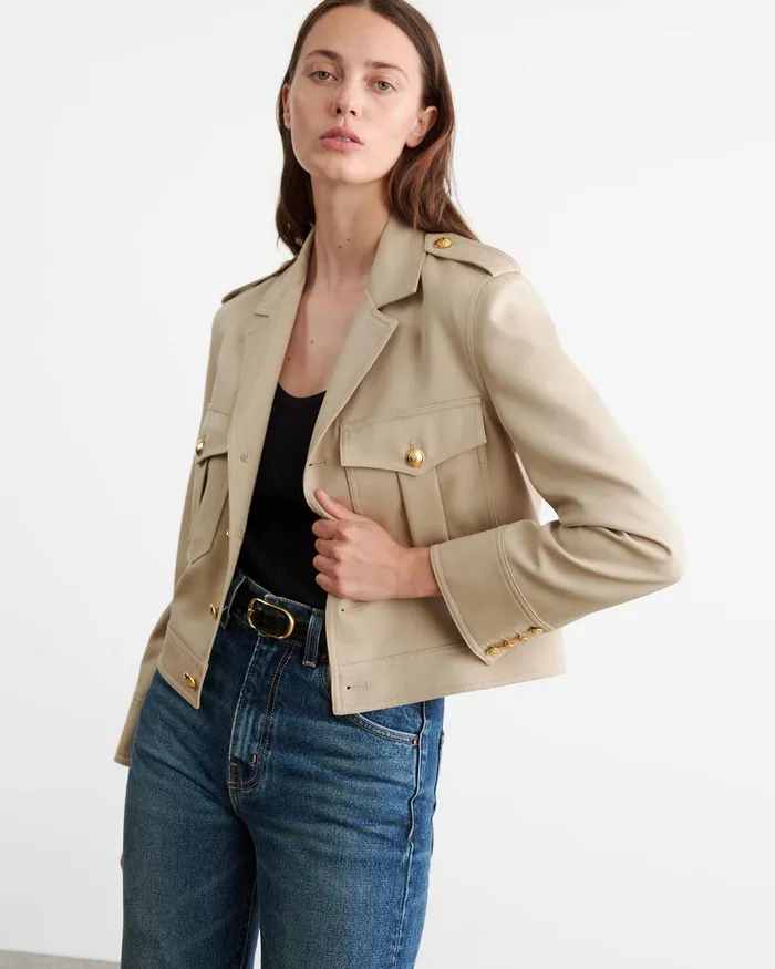 Women Jackets and Blazers Nili Lotan LISE JACKET Roosevelt Khaki