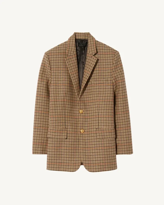 Women Jackets and Blazers Nili Lotan ROMAIN BLAZER Large Oak Check