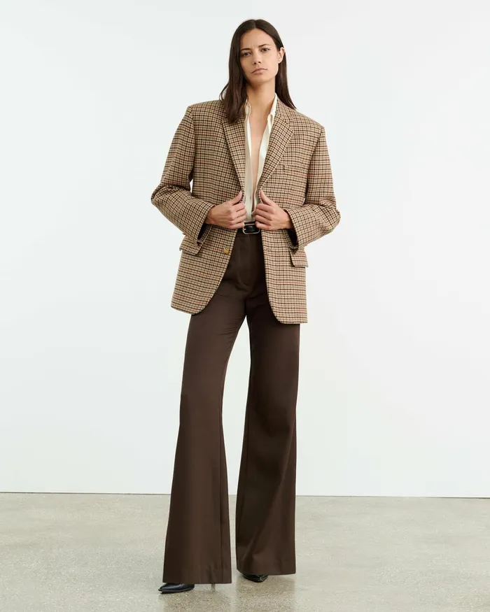 Women Jackets and Blazers Nili Lotan ROMAIN BLAZER Large Oak Check