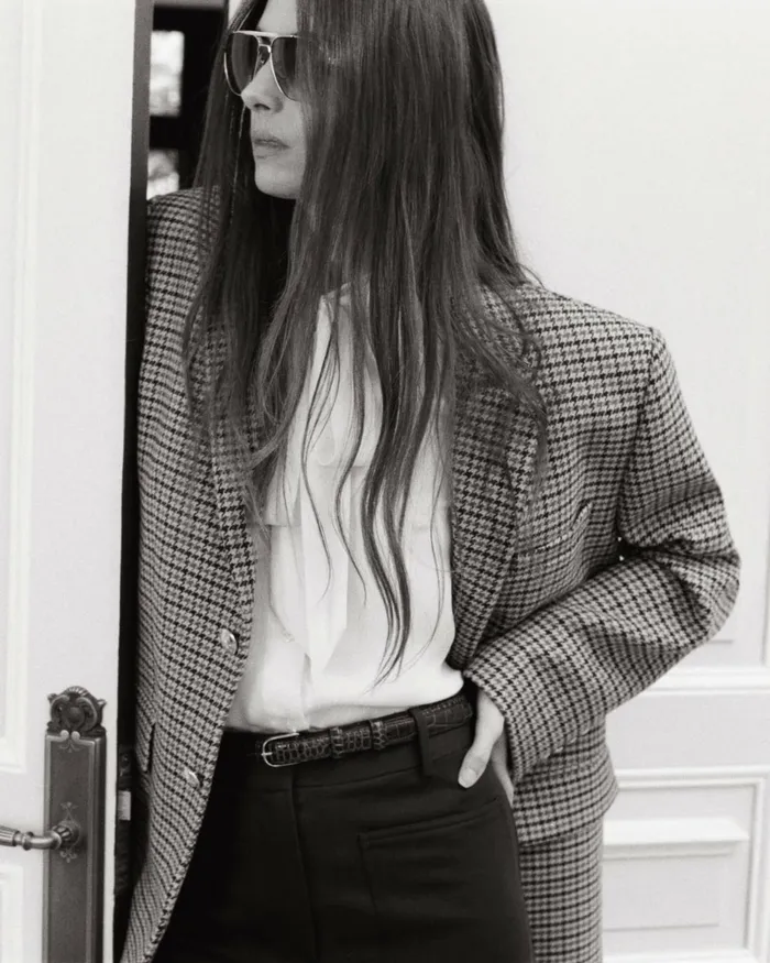 Women Jackets and Blazers Nili Lotan ROMAIN BLAZER Large Oak Check