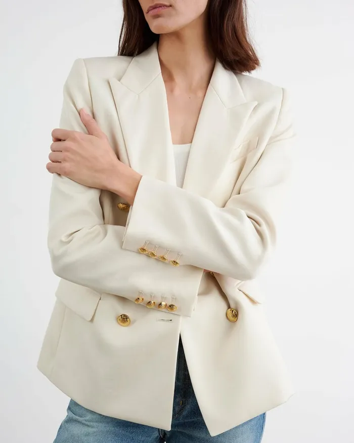 Women Jackets and Blazers Nili Lotan VIRA BLAZER Stone